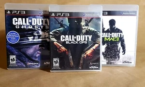 Call of Duty Bundle PS3 Black Ops 1 2 3 MW3 Ghost Playstation - Picture 1 of 3