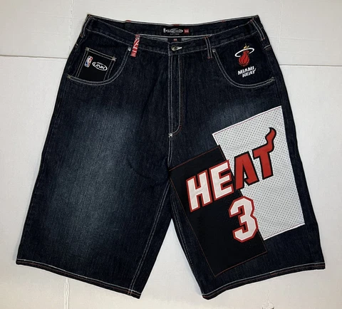 UNK NBA Denim Shorts Miami Heat Dwyane Wade #3 Size 38 Cover