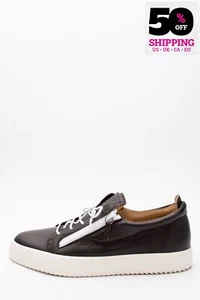 RRP €560 GIUSEPPE ZANOTTI Leather Sneakers US17 EU50 UK16 Double Zip Lace Up - Picture 1 of 7