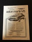 Aston Martin V8. The Best Car In The World!!Original Print Advertising.