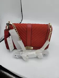 Rebecca Minkoff Love Crossbody Felt W/Tassel Gold/Deep Red - Picture 1 of 1