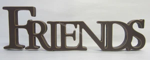 New 39cm Brown Freestanding Timber Friends Sign French Provincial Country Style - Picture 1 of 4