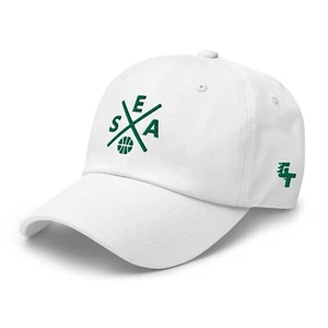 Seattle Basketball Retro SEA Cross Baseball Cap Dad Hat - Picture 1 of 12