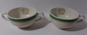 Vintage Green Band & Ivory Syracuse China Restaurant Ware Cream Soup and Cup - Picture 1 of 7