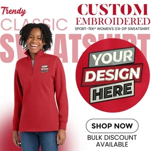 Sudadera deportiva bordada personalizada para mujer 1/4 cremallera ropa para hombre regalo - Imagen 1 de 11