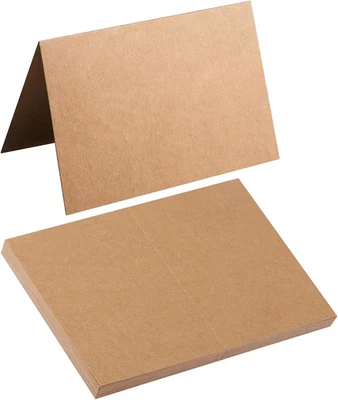 Paquete de 50 tarjetas en blanco cartulina doblada tarjetas de felicitación en blanco de agradecimiento para Invitati Foto 1 de 4