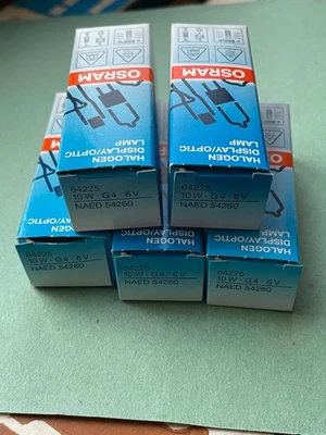 5 EA OSRAM 64225 Spectrophotometer/Microscope Bulb Lamp G4 6 Volt  10 Watt - Image 1 of 4