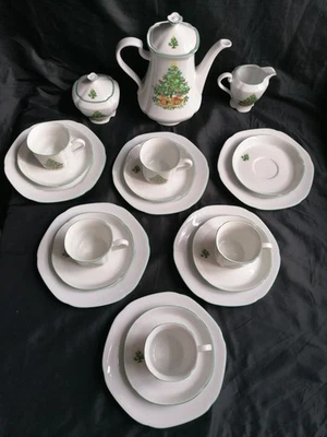 Edles Weihnachts Kaffeeservice Bareuther Bavaria - 5 P. - Weihnachts Porzellan  - Bild 1 von 4