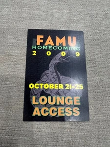 VINTAGE - Florida A&M University 2009 Homecoming - Lounge Access Pass - UNBENUTZT - Bild 1 von 1