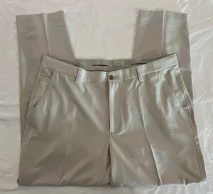 Greg Norman ML Microlux Golf Pants 38X30 Beige Flat Front Golf Performance Pant - Picture 1 of 9