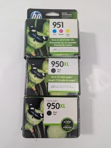 3 PACK HP GENUINE 950XL Black & 951 Color Ink OFFICEJET  Expired 2021 - 2018 - Picture 1 of 4