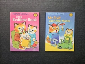 Richard Scarry’s Little Bedtime Book + Mr Fixit and Other Stories 1977 Mini PBs - Picture 1 of 7