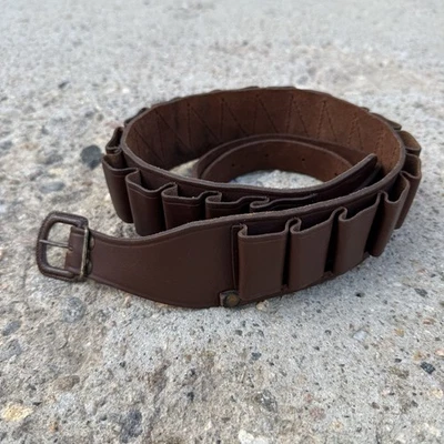 Cinturón de caza de cartucho de cuero Hunter vintage ajustable tamaño 49 pulgadas Foto 1 de 4