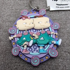 Viacom VTG 1998 Phil Lil DeVille Rubber 3" Keychain Purple Applause Rugrats Nick - Picture 1 of 4