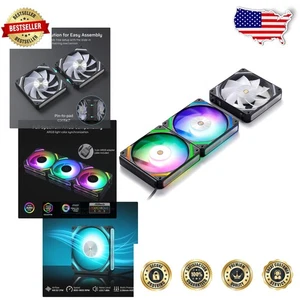 3 Pack 120mm Daisy-Chain ARGB PC Case Fans, 4-Pin PWM & Quiet Operation - Afbeelding 1 van 11