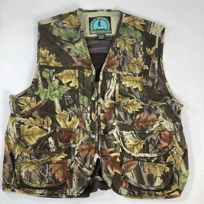 Master Sportsman Hunting Vest Mens Size Large Camo Pockets Zip Mesh Game Pouch - Image 1 of 4