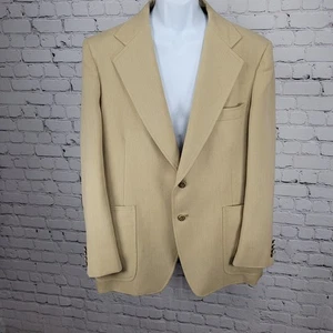 Vintage Blazer Sportmantel ohne Marke hellbraun 2 Knöpfe einfach belüftet Kerbe USA 44 - Bild 1 von 18