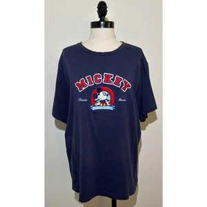 Walt Disney World dunkelblau bestickt T-Shirt Mickey Mouse klassisch Erwachsene L - Bild 1 von 5