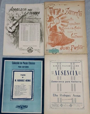 Mario Rodriguez Arenas Lot Of 4 Sheet Music Spanish Classical Guitar Vtg Old - Image 1 of 2