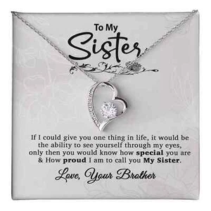 To My Sister Necklace, Brother to Sister, Birthday gift For Sister from Brother - Picture 1 of 11