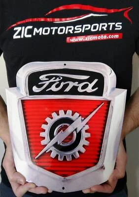 Ford F-100 F100 1954-1956 camioneta emblema insignia de metal de alta resistencia - 12" X 11" Foto 1 de 4