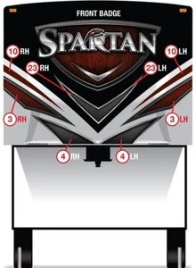 2016 Prime Time Spartan 5th Wheel - Front Cap RV Decals - Foto 1 di 3