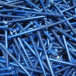 (100) 1/4" X 4" Hex Washer Head Masonry Concrete Screw Tapcon Anchor Blue - Picture 1 of 6