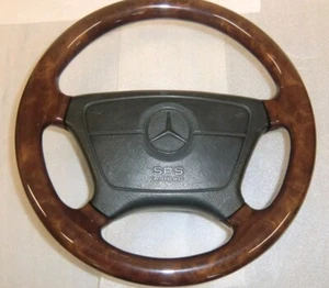 Mercedes full wood steering wheel W124 W126 W129 W140 W463 leather steering wheel wood steering wheel - Picture 1 of 22