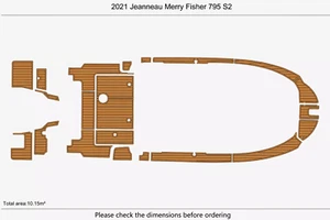 2021 Jeanneau Merry Fisher 795 S2 Cockpit Swim Platform EVA Pads Teak Deck Floor - Foto 1 di 22