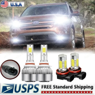 Combo faros antiniebla LED 6000K para Ford Explorer 2011-2015 -4 piezas Foto 1 de 4