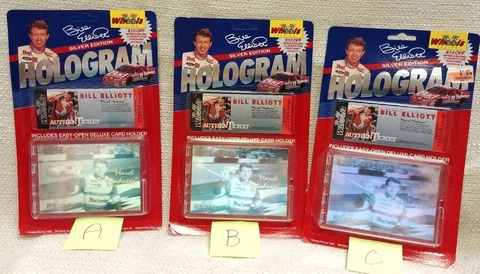 LOT OF 3    Bill Elliott Silver Edition Hologram Card & Ticket 1992 New 18034 Cover