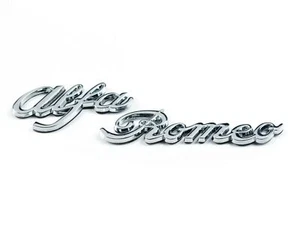 Alfa Romeo Spider Duetto Script Retro Emblem Metal Chrome Sticker Badge - Picture 1 of 21