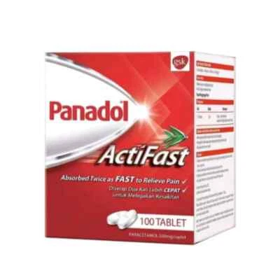 PANADOL Actifast Paracetamol Fast Pain Relief 500mg -100 tablet - Image 1 of 3
