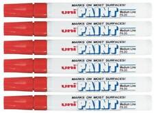Uni-Paint 63602 PX-20 Oil-Based Permanent Marker, Medium Line, Red, 6-Pack