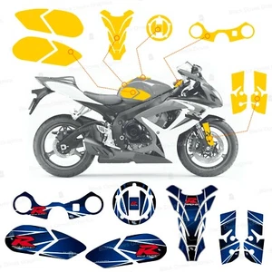 7pz Kit Adesivi 3D Protezioni Compatibili con Suzuki 600 750 GSX R 2006 - 2007 - Imagen 1 de 10