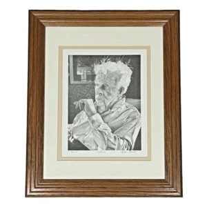 ROBERT FROST Susan Bortz Framed 1993 Sketch Lithograph Pencil Signed COA 21/100 - Picture 1 of 9
