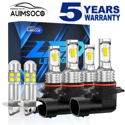 For GMC C1500 C2500 C3500 Sierra 1990-1998 LED Headlight Hi-Low Fog Lights Bulbs - Image 1 of 4