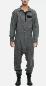 Skingraft Jonny Cota Military Men's Striped Navy Pants Jumpsuit Size S NWT #CB5 - Picture 1 of 9