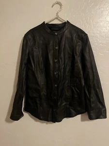 Express 100% Leather Button Down Shirt/jacket Size M - Picture 1 of 3