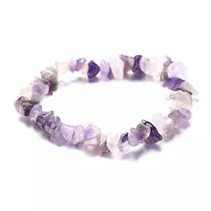 Natural Gemstone Chip Beads Stretchy Bracelet Reiki Chakra Fashion Jewelry Charm - Picture 1 of 35