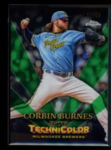 2023 Topps Chrome #TT-12 Corbin Burnes Topps in Technicolor Green /99 - Picture 1 of 2