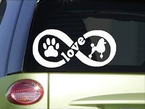 Poodle Infinity sticker *H386* 4 x 8.5 inch vinyl dog love decal - Picture 1 of 1