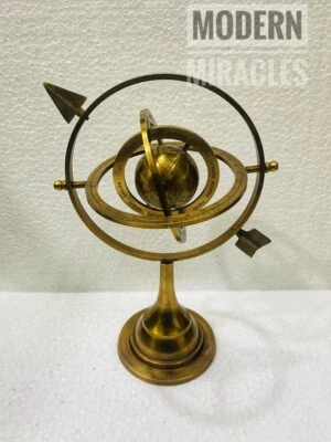 12" Brass Armillary Sphere with Arrow Nautical Maritime Astrolabe Globe Decor - Изображение 1 из 4