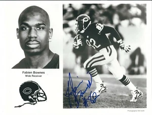 Signed 8x10 FABIEN BOWNES Chicago Bears  Autographed photo - w/COA - Picture 1 of 1