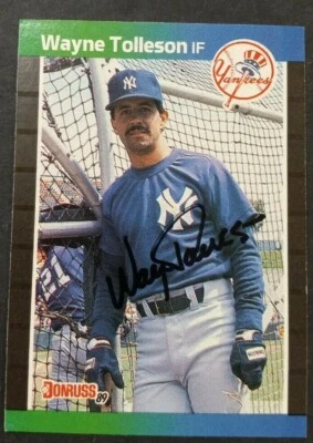 1989 DONRUSS BASEBALL CARD HAND SIGNED W/COA  WAYNE TOLLESON  MT RANGE FREE S&H  - Image 1 of 2