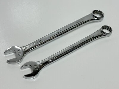 SK Tools USA 2pc C26 (13/16) & C24 (3/4) SAE Combination Wrench Set Lot 12 Point - Image 1 of 4