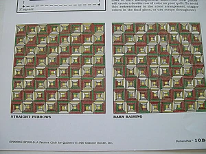 Blockhaus Quilt Muster Spinnspulen Spirale und Gerichtsgebäude Stufen - Bild 1 von 2