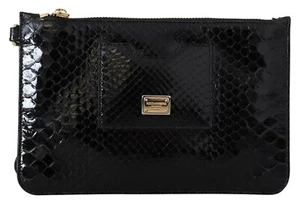 DOLCE & GABBANA Wallet Black Leather Coin Purse Wristlet Mirror Agnese RRP $1800 - Picture 1 of 12