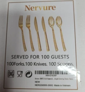 Nervure 300 Piece Cutlery Set 100 forks 100 spoons 100 knives - Picture 1 of 7