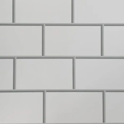 Jubilee White Tile Effect Bathroom Wall Panels Cladding Shower PVC Pk of 4 - Image 1 of 4
